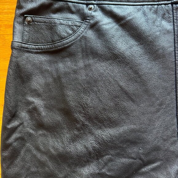 Spanx Faux Leather Pants Black Pull On Ankle Skinny - Picture 7 of 10